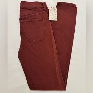 Free People Women's Skinny Jeans in Color Red Mocha Size 25